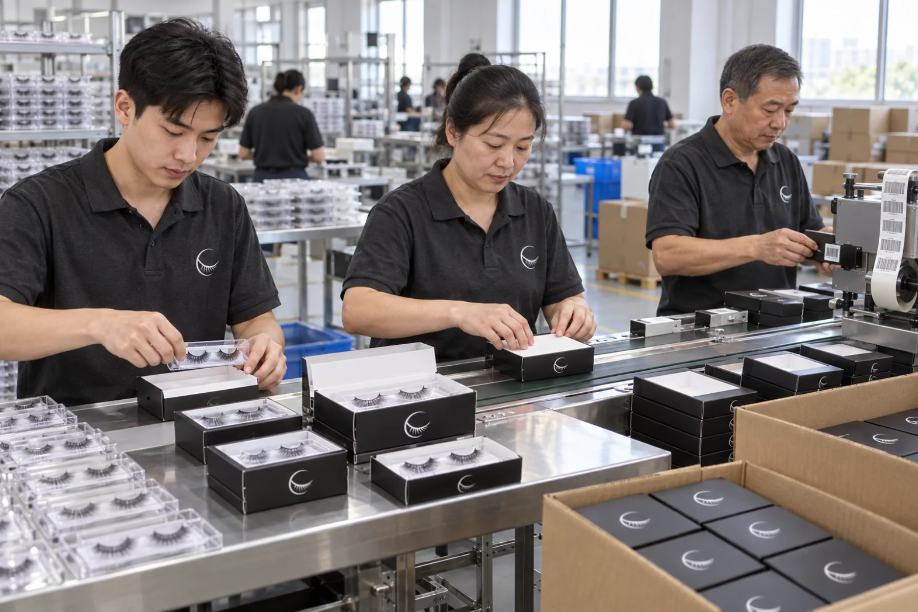 Private label eyelash packaging production line