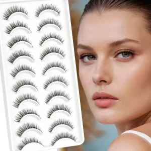 0.01mm Ultra Thin Band 3D Effect Super Light Faux Mink False Eyelashes for Daily Use