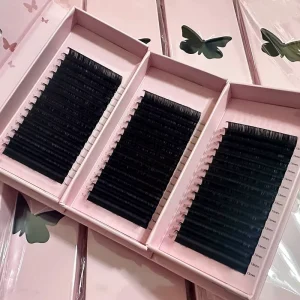 定制0.03 0.05 0.06蓬松羊绒个人睫毛托盘批发哑光黑色仿貂皮睫毛延伸卷托盘