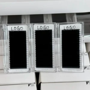 0.03 0.05 0.07 C CC D DD Custom logo 6 25mm Volume Cashmere Lash Extension Trays Matte Black Eyelash Extension