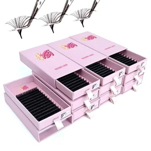 0.03 Private Label Cashmere Mink Lash Extensions Tray Matte Dark Black Siberian Russian Individual Volume Lash Tray