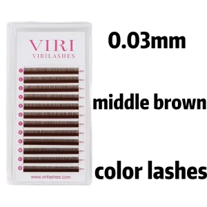 0.03mm Middle Brown Color Lashes
