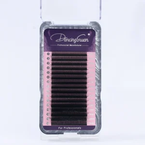 0.05 0.07 Eyelashes 8 14Mm C D Curl W YY Lashes Vendors Supply Matte Black Fan Eyelash Extensions