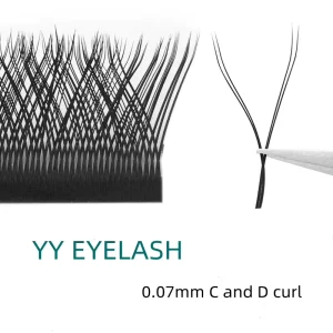 0.05 0.07 YY Shape Faux Mink C D 8 15 mm Black Brown Natural Soft Eyelash Extensions Y Design Volume Fan Lashes