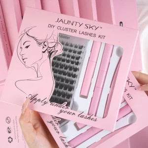 0.05 0.07mm Pre-cut Eyelash Segment Lash Clusters Kit with Lash Bond and Seal DIY Cluster Lashes Set