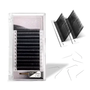 0.05mm Curl Lash Extensions Dark Black Light & Soft Vegan Cruelty Free Salon Use Synthetic Hair