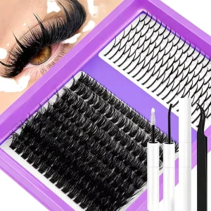 0.05mm Ultra Fine Soft Lightweight Premade Fan C Curl Natural Fluffy Cluster Lashes DIY Lash Undetectable Office Daily Use