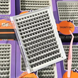 0.07 0.10 Custom DIY Lash Kit Pre-Cut Segment Lash Extension Trays Fluffy C D Curl Individual Eyelash Clusters