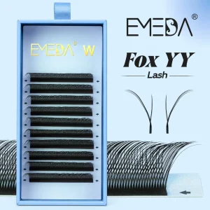 0.07 Natural Slant Flying YY Eyelash Trays Mink 3D 4D 5D W Left Right Fox YY Premade Lash Extension Supplies