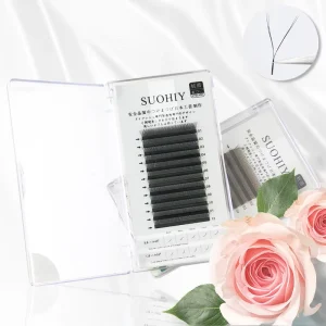 0.07C D Matte Black Brown YW Shape Eyelash Extension Double YY Natural Long D Curl Lashes Soft Lashes