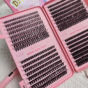 0.07MM Cluster Lashes Book 30D 50D 8-18mm Cluster Lashes Volume Kit Handmade Black Cotton Band Lashes Cluster