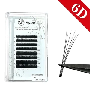 0.07W 6D Grafted Eyelashes Soft Dense Not Easy to Scatter Roots Flowering Leaf Grass