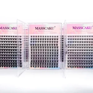 0.07mm DIY Segment Cluster Eyelashes Natural Soft MIX Length Matte Black Lash Extensions Easy to Graft
