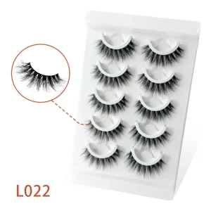 0.07mm Full Strip 3D Natural Eyelashes 5 Pairs Manga Handmade High Performance Reusable Black Cotton Band High Quality