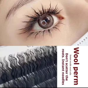 0.07mm Professional Natural Looking Faux Mink Curled Lashes Wavy Ppl Eyelash Extensions Wool Roll Lashes Cruelty Free