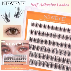 0.07mm Self-Adhesive Lash Clusters No Glue Needed Waterproof 24H Natural Fluffy Press on Eyelash Extensions DIY Makeup