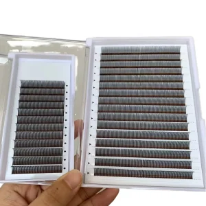 0.07mm Wet Style Classic Eyelash Extensions Korean PBT Fiber Pre made 5D Spikes with LC and BC Curl