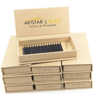0.12 0.15 0.10mm Flat Shape Lashes Super Soft Black Handmade Ellipse Flat Lashes Extensions