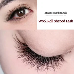 05mm Natural Looking Wool Curled Lashes Wavy Eyelash Extensions Wool Roll Shaped Lashes