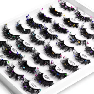 1 Pair Butterfly Black Cotton Band False Eyelashes Full Strip Eyelashes 3D Lashes Natural Strip Lashes