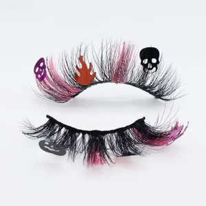1 Pair Halloween Christmas Glitter Lashes Exaggerated DIY Party Color Diamond Butterfly Eyelashes