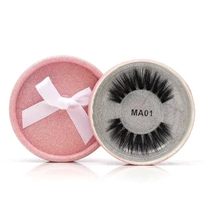 1 Pair Handmade Natural Slimm Soft Silk Protein Eyelashes Eye Enhancers with Gift Box for Makeup