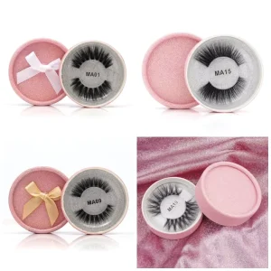 1-Pair Handmade Silk Protein Soft Comfortable Natural Eyelash Extensions Clean Stem False Eyelashes with Pink Gift Box