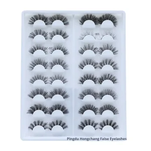 1 Pair Independent Package Private Label 3D Natural Thick Synthesis Full Strip False Eyelashes Extension