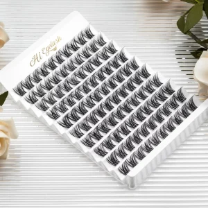 10-14mm Synthetic Hair Wispy Cluster Lashes 12 Rows Handmade Extensions for DIY Salon and Home Use