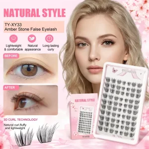 10 16mm Cluster Lashes Natural Wispy Individual Lash Segments Faux Mink Vendor Custom Logo Box