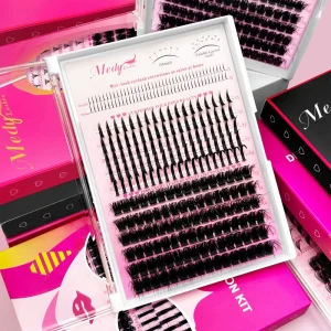 10 18mm 0.07mm CC Faux Mink Wispy Cluster Lashes Natural Look for DIY Eyelash Extension Individual Fans for Eyelash Makeup