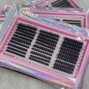 10-18mm Thick Fluffy D Curl Lashes Cluster Private Label DIY Segment Eyelash Cluster