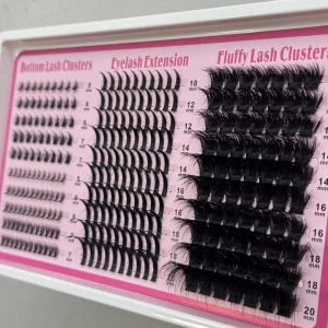 10 25mm Fluffy Cluster Lashes With Spike and Bottom Lashes Custom Logo Diy Lash Cluster Vendor