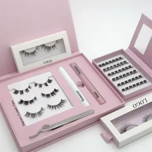 10 Days Pre Cut Eyelash Kit Soft Natural Cear Band 14mm Private Label Diy Eyelashes Cluster Lash Set