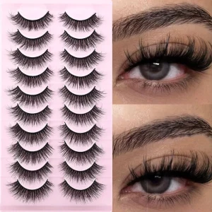 10 Pair False Eyelashes Volumizing Curled Fully Textured Fiber Lashes Custom Made