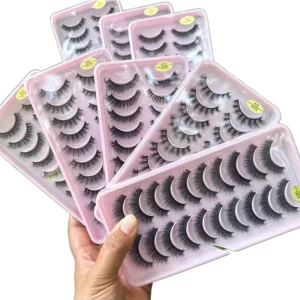 10 Pairs 18mm 6D Fluffy False Eyelashes Handmade Slender Mink-like Eyelashes 12mm Full Strip Makeup Synthetic