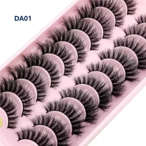 10 Pairs 18mm 8D Fake Lashes Custom Wispy Natural Mink Eyelash Fluffy False Eyelashes