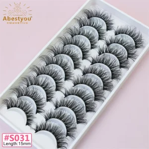 10 Pairs 3D/5D/6D Plant Fiber Handmade Natural Long Eye Lashes Full Strip Private Label