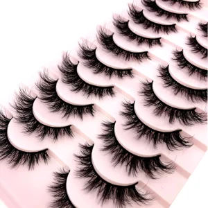 10 Pairs 3D Faux Mink Lashes Fluffy Soft Full Thick Wispy Natural Long False Eyelashes Curly Lashes Lashes