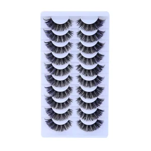10 Pairs 3D Fluffy False Eyelashes Natural Volume Soft Synthetic Hair Reusable for Daily Makeup OEM ODM CE CPNP Certified