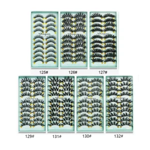 10 Pairs 3D Mink Eyelashes Natural Long False Eyelashes Dramatic Lashes Extension Handmade Fake Eyelash