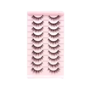 10 Pairs 3D Mink False Eyelashes Natural Thick Eye Lashes Fluffy Makeup Russian Eyelashes Beauty Extension Reusable Eyelashes 5d