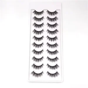 10 Pairs 3D Mink False Eyelashes Set Natural Thick Lashes Fluffy Makeup Russian Eyelashes Beauty Extension Reusable Eyelashes