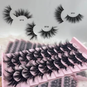 10 Pairs 5D Mink Eyelashes Custom Packaging 3d Dramatic Mink Lashes 10in1 25mm Fluffy Strip Eyelashes Mink