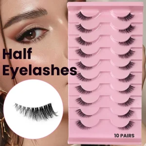 10 Pairs Cat Eye False Eyelashes Full Strip Eyelash Super Fine 5D Natural Half Strip Lashes