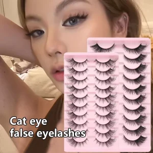 10 Pairs Cat Eye Lash Mink False Strip Lashes 8D Fluffy Thick Full Strip Eyelashes Vendor