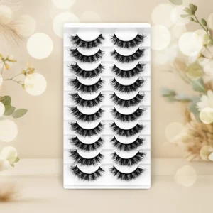 10 Pairs Cotton Band Lash Fluffy Natural Faux Mink Full Strip Eyelashes Professional Lashes Natural False Eyelashes