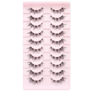 10 Pairs Custom Logo Lash Clusters Mixed Styles Eyelashes Extensions Segmented Natural Thin Fluffy 3D Mink Lashes Fake Lashes
