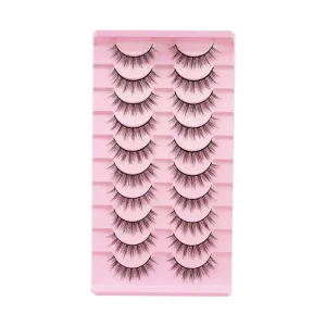 10 Pairs European American False Eyelashes 3D Multi-Level Simulation Mirror Smart Big Eyes Cross-Border Little Devil Eyelashes