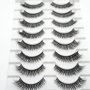 10 Pairs Eyelashes High Quality Full Strip Eyelashes Wispy Handmade 3D Synthetic Eyelashes